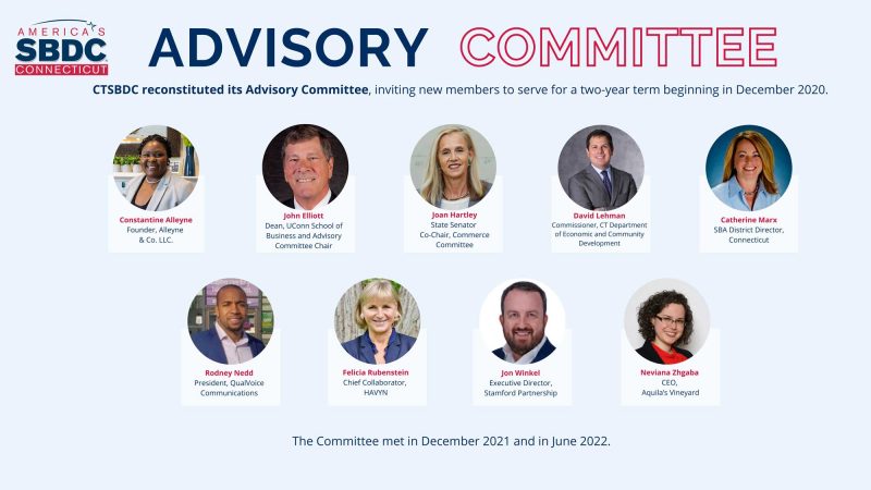 Thank you to our CTSBDC 2022 Advisory Committee. You can read the full description via the link below.