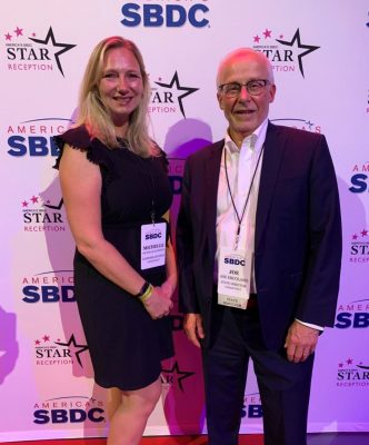 From left to right: CTSBDC Business Advisor and 2023 State Star Michelle Augustyn and CTSBDC State Director Joe Ercolano.