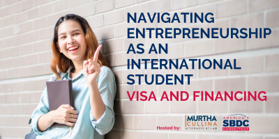 Navigating Entrepreneurship as an International Student: Visa and Financing" is a specialized program designed to guide international students through the complexities of starting a business in the United States. Hosted by Murtha Cullina LLP in collaboration with America's SBDC Connecticut, this program provides crucial insights into visa regulations and financing options, helping students overcome the unique challenges they face as aspiring entrepreneurs. Whether you're looking to start your own business or expand your knowledge of the entrepreneurial landscape, this program offers valuable resources and support to help you succeed.