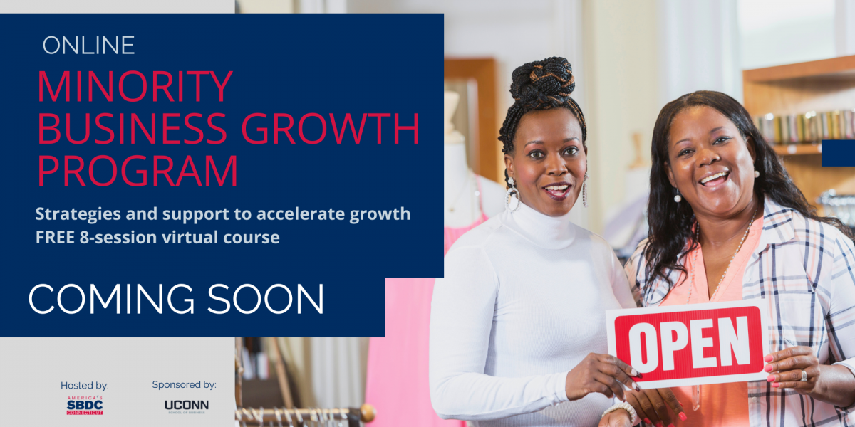 Online. minority business growth program. Strategies and support to accelerate growth
FREE 8-session virtual course. Coming soon