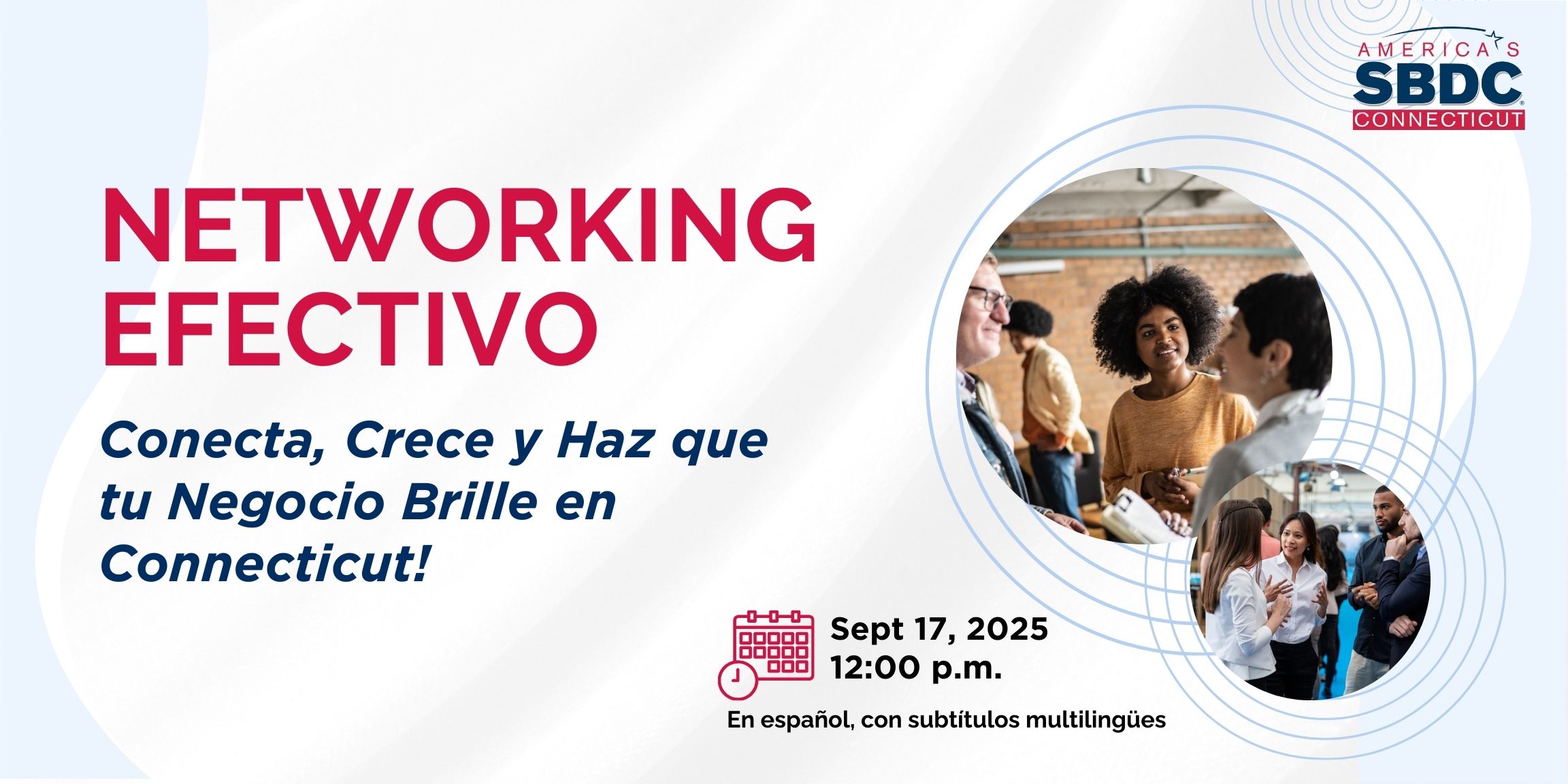 A promotional image for the Effective Networking program in spanish.