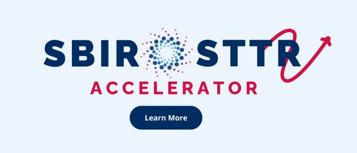 Text promoting the SBIR/STTR Accelerator program