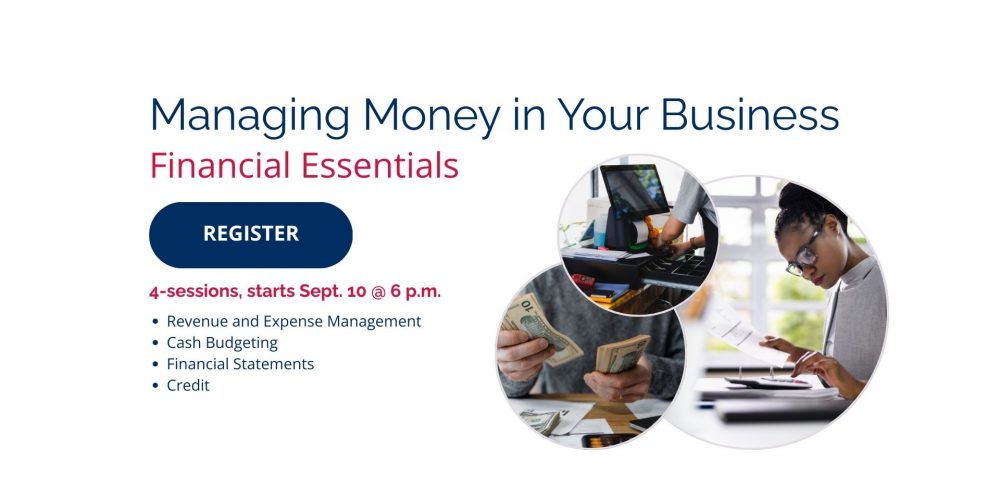 a promotional image for Managing Money in Your Business program