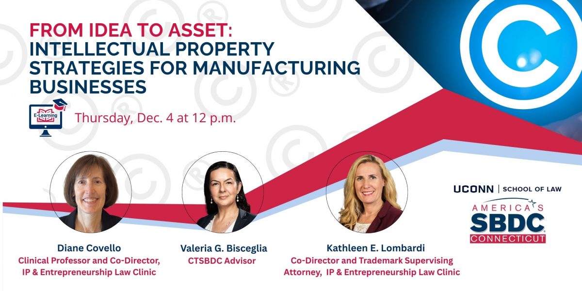 A promotional image for webinar about protecting intellectual property