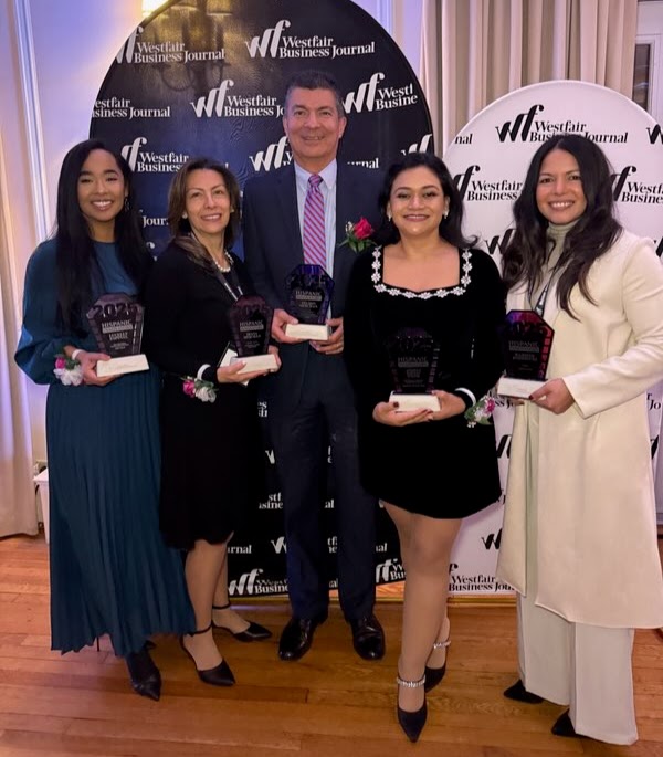 Left to right: Lucelly Espinal, M&T Bank; Diana Merchan, Greenwich Country Day School; Nelson Merchan, CTSBDC; Andrea Torres Fodor, Newtown Savings Bank; Marifer Rodriguez, Zamfer Group