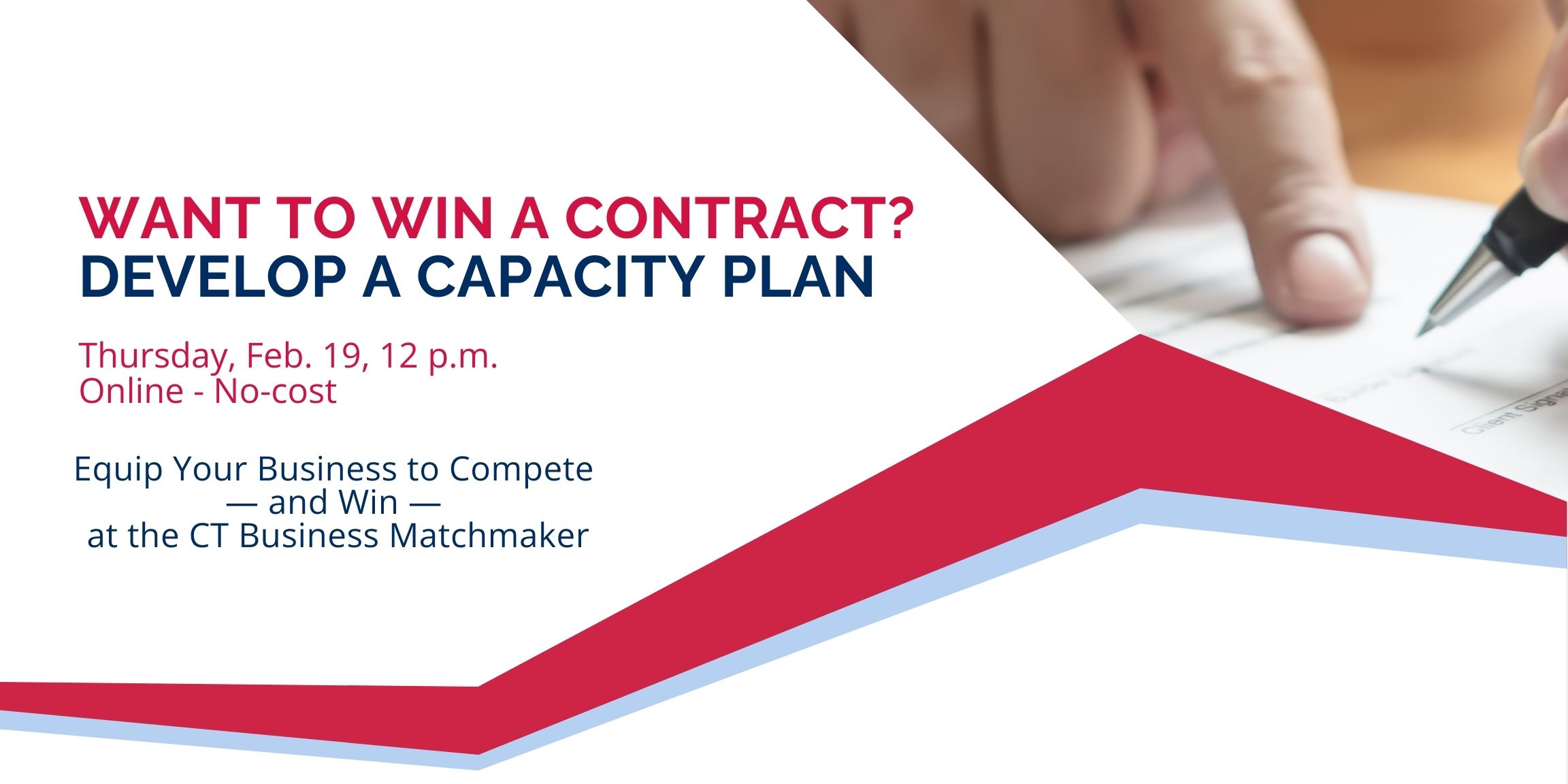 Promotional image for the "Want to Win a Contract" online learning session.