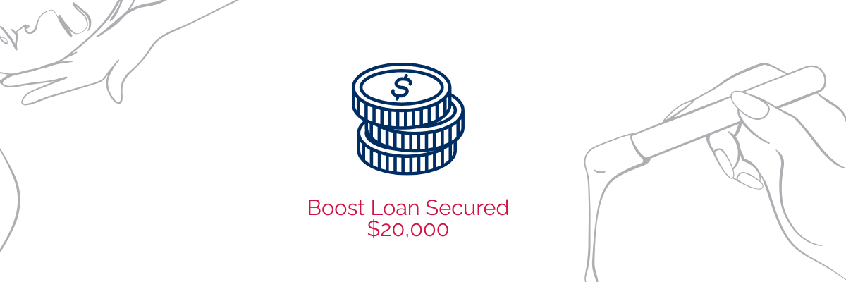Am image highlighting that a $20,000 Boost Loan was secured