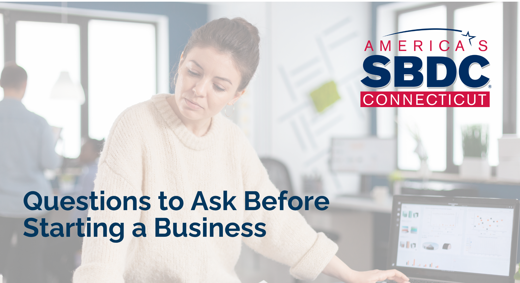 A promotional image for the "Questions to Ask Before Starting a Business" post