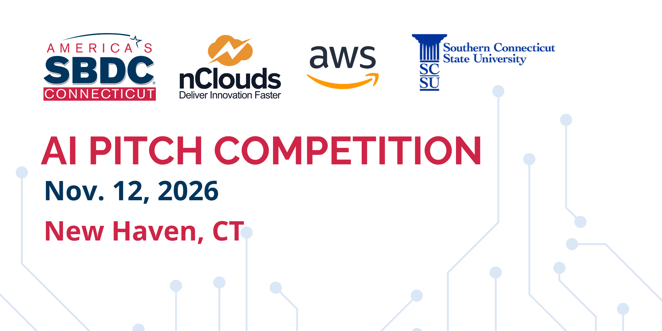promotional Image for the AI pitch competition including sponsor logos