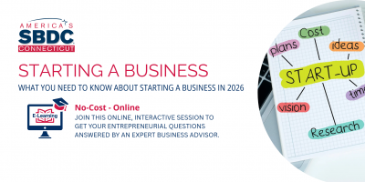 Promotional image for Starting a Business workshop.