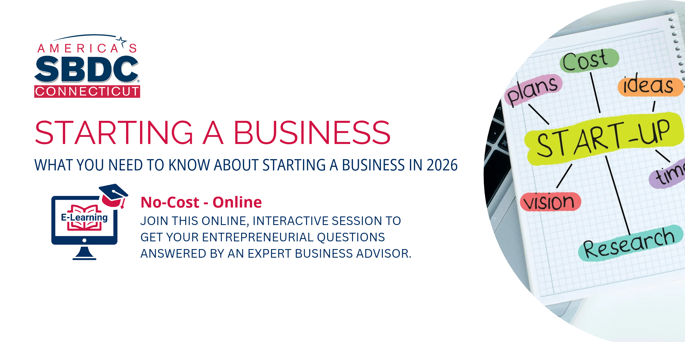Promotional image for Starting a Business workshop.
