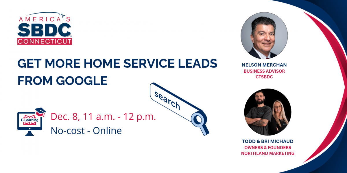 A promotional image for a workshop "Get More Home Services Leads From Google"
